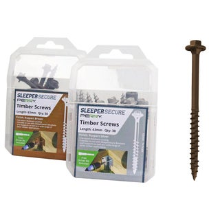 SleeperSecure Sleeper 63mm Brown Hex Head Screws Pack of 30
