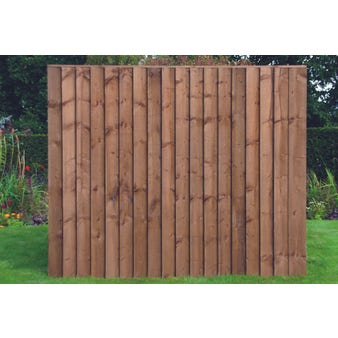 6 x 5ft Closeboard Fence Panel (1830 x 1500mm) - Treated Brown Timber