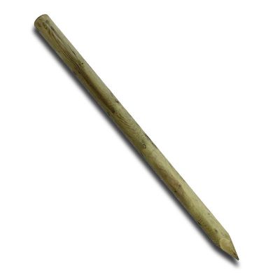 1.80m x 50mm Machined Round Stake Chamfered & Pointed Treated Green