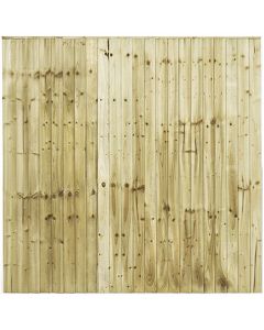 1.83 x 1.83m (6') Green Treated Featheredge Fence Panel