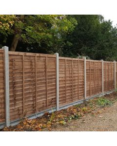 1.5m x 1.83m (5') Brown Treated Herts Lap Fence Panel